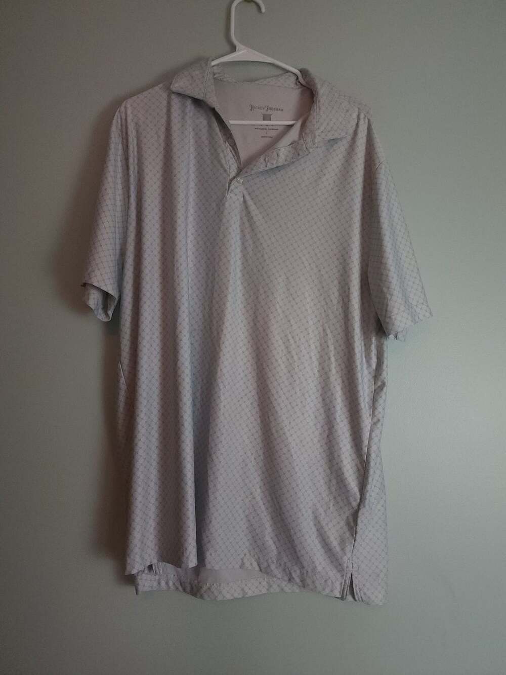 Golfcore Quietluxury Hickey Freeman Geo Print Short Sleeve Performance Polo